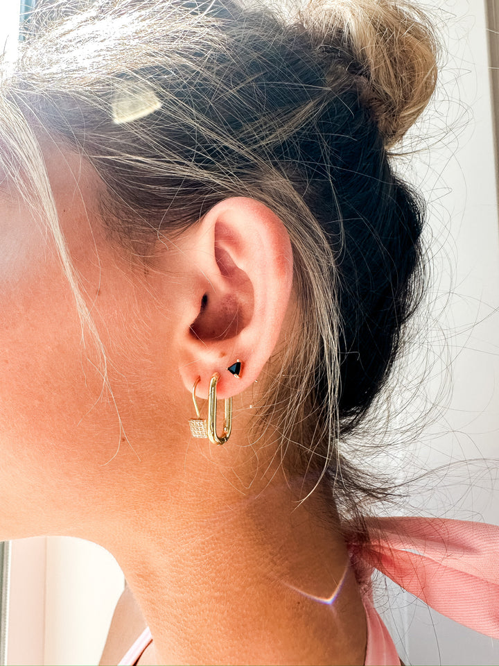 Vintage Paris Crystal Square Box Pin Earrings