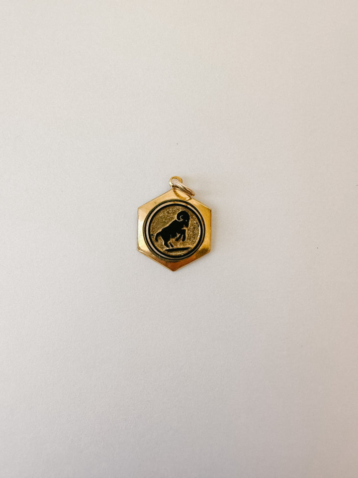 Vintage Zodiac Brass Charms