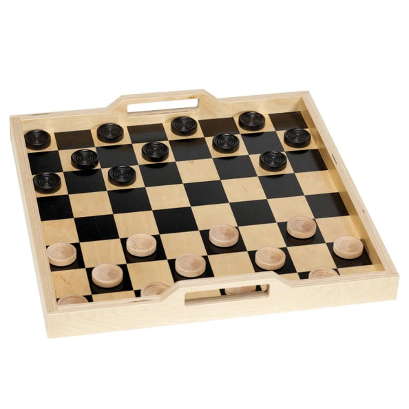 Checkerboard Serving Tray - Black/Natural