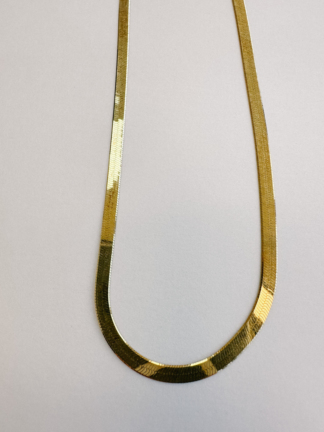 3.5 mm Herringbone Chain - Flat Gold Chain 16 Inches
