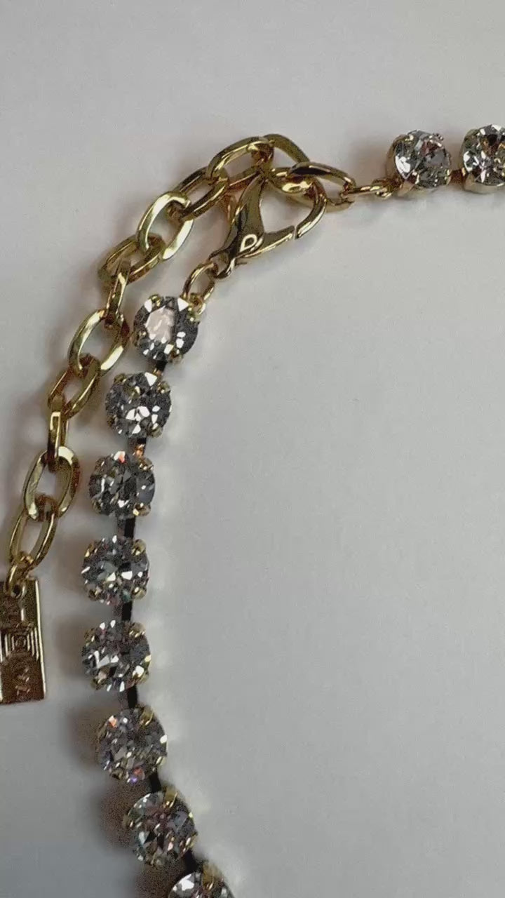 Oakland Crystal Necklace - Antique Gold Clear