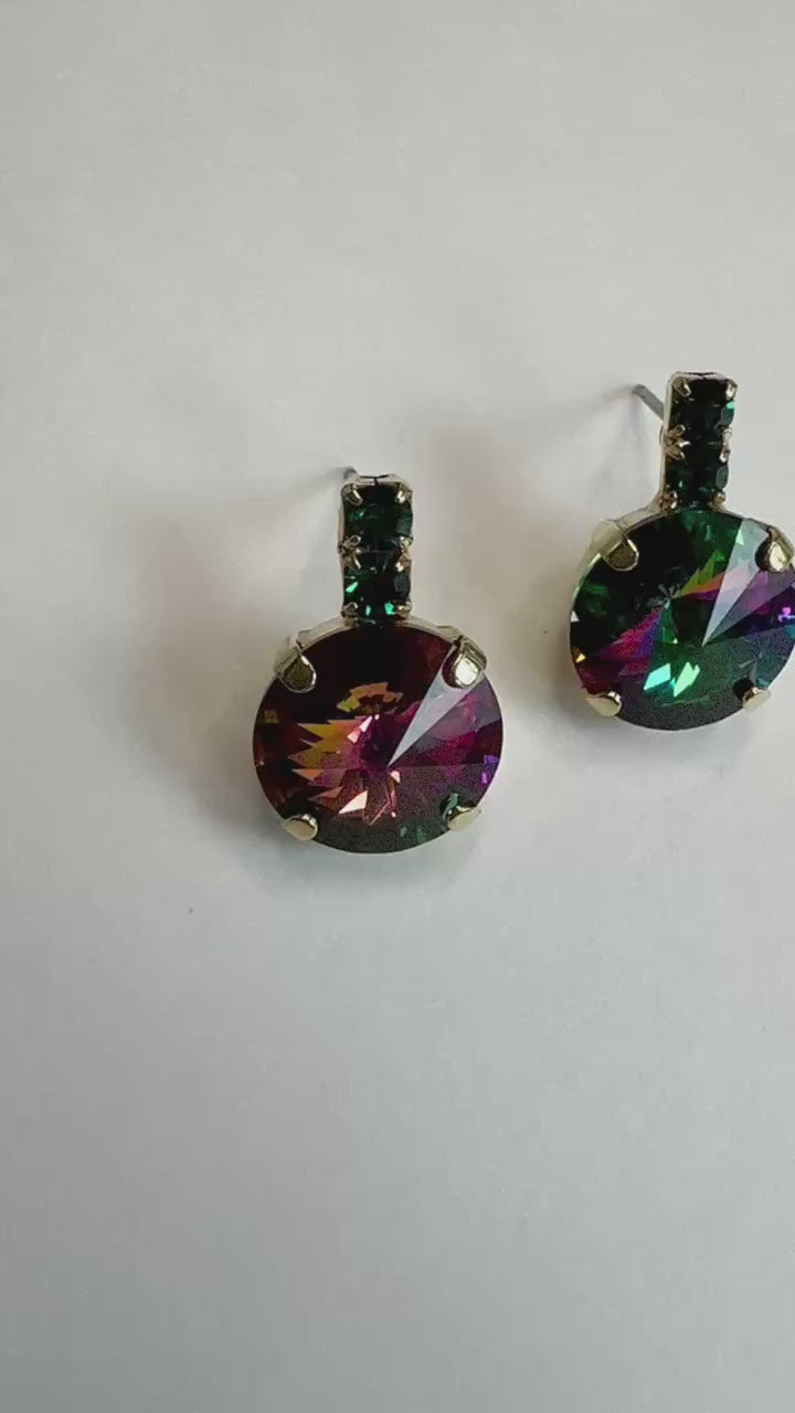 Dee Earrings in Vitrail Emerald