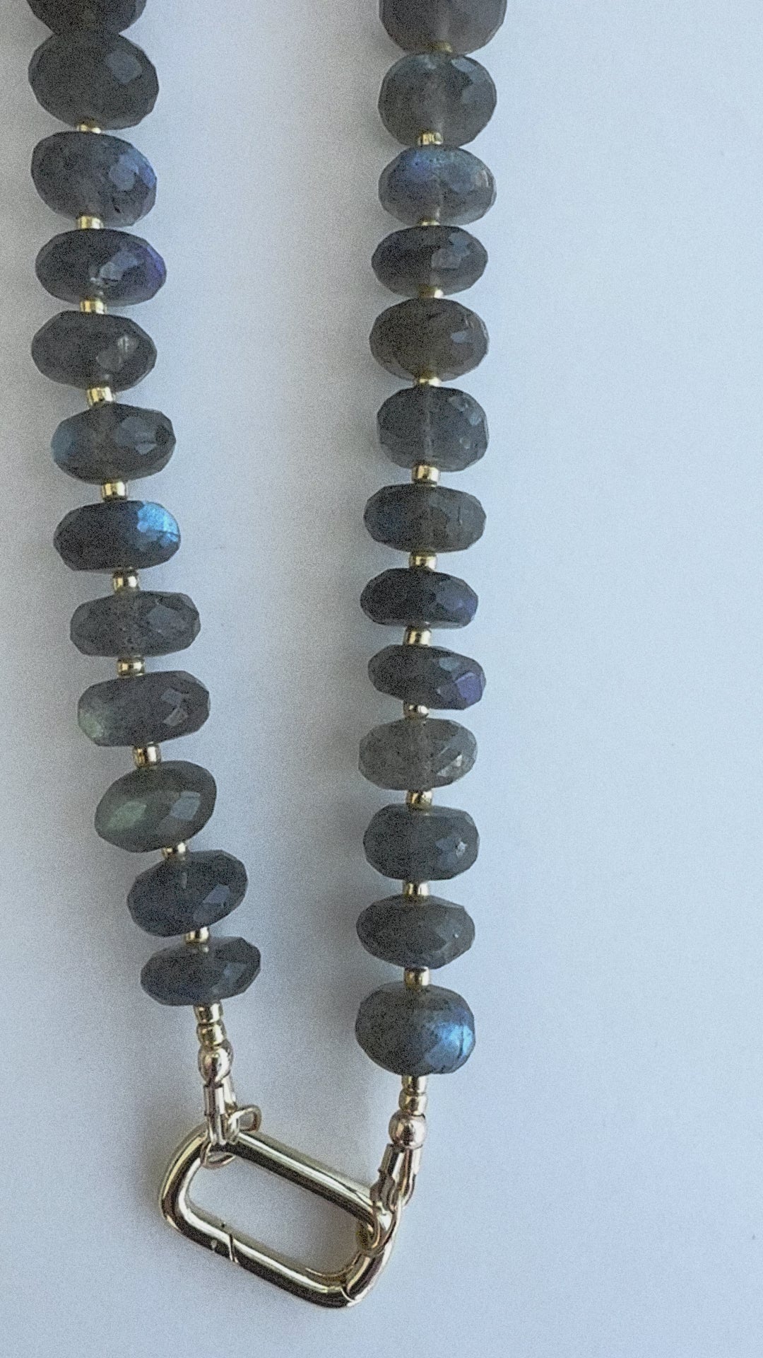 Handmade Beaded Necklace - Labradorite 9mm Beads
