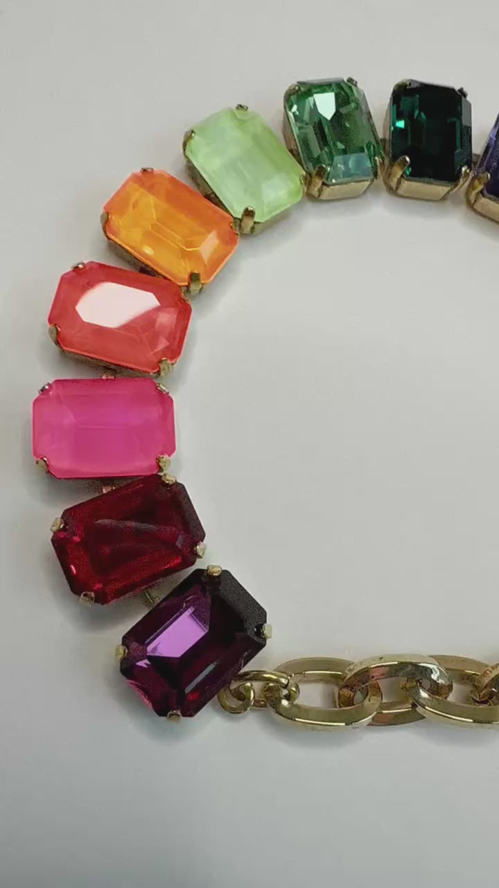 Erina Crystal Bracelet - Electric Rainbow