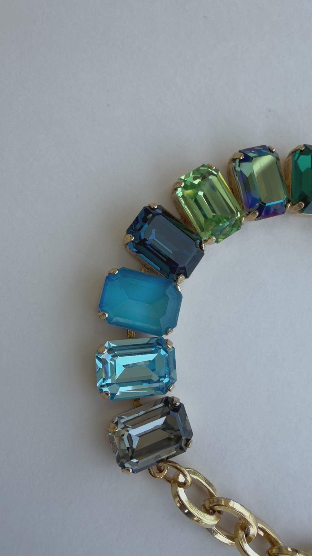 Erina Crystal Bracelet - Blue Green Mix