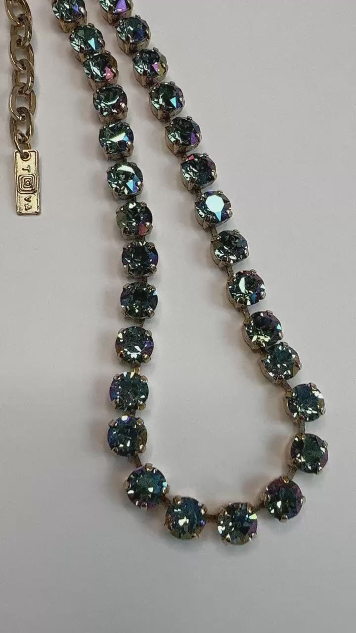 Oakland Crystal Necklace - Aqua Verde